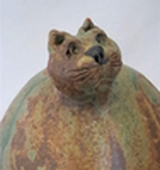 chat miodelé, grès émail mat, Chris Dupuy Joly