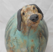 chien modelé, grès émail mat, Chris Dupuy Joly